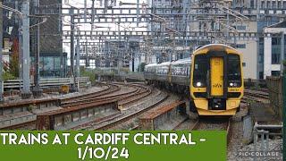 Trains at Cardiff Central - 1/10/24