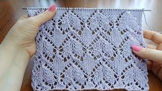️Ажурный узор " Сердечки с тюльпанами" спицами.️Схемы узоров. Knit pattern "Hearts with tulips"