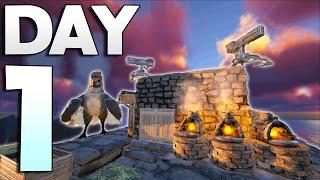 Claiming The BEST Crouch Cave on Day 1! - ARK