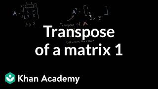 Transpose of a matrix | Matrices | Precalculus | Khan Academy