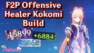 F2P Kokomi Offensive Healer Build! DMG, HEALING & HYDRO APP! | Genshin Impact