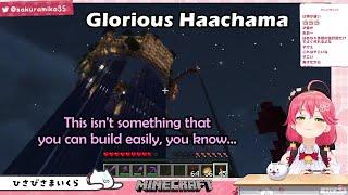 Miko's Reaction When Seeing Gigantic Flying Castle Built By Haachama Kensetsu In HoloEN Server