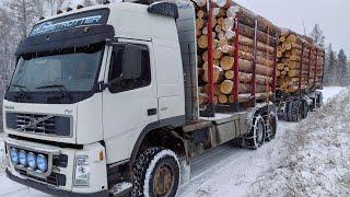 Volvo лесовоз. Не поднялся в гору