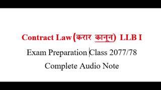 Contract Law in Nepali LLB I