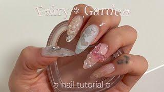 Fairy Garden nails⋆˚˖°.  stencil nail art | airbrush nails | nails at home