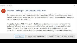 How to fix Docker Desktop - Unexpected WSL error | Unlimited Solutions