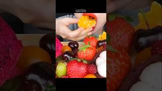 다양한 과일 먹방 exotic fruits 망고스틴, 귤, 키위, 용과, 산딸기, 체리  #shorts #mukbang #eating # #satisfying #먹방