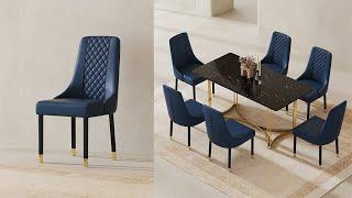 Luxury Italian Nordic Modern Design High Back Leather Dining Chairs Kitchen Dining Room Furniture