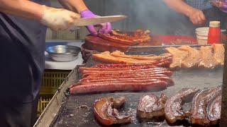 Indigenous BBQ in Dadong Night Market - Taiwanese Street Food/ 原住民石板烤肉, 台灣夜市美食