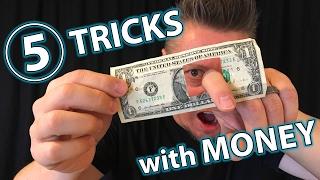 5 AWESOME MAGIC TRICKS with MONEY!!