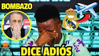 ¡URGENTE YA! ¡VINICIUS JUNIOR SE DESPIDE! ¡FLORENTINO ACABA DE CONFIRMAR! NOTICIAS DEL REAL MADRID