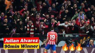 Atletico Madrid Fans Reactions to Julian Alvarez 90' Winning Goal vs Leverkusen