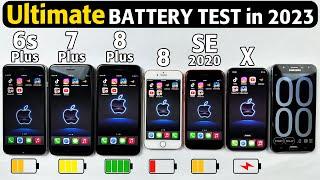 Ultimate Battery Life Drain Test in 2023 : iPhone 6s Plus vs 7 Plus vs 8 Plus vs 8 vs SE 2020 vs X