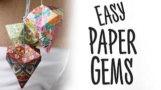 DIY Paper Gems: Easy Papercraft Tutorial + Free Template