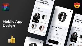 Mobile App Smart Watch Figma Design Tutorial | Mobile App Design UI UX with Prototype