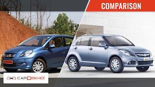 Maruti Suzuki Swift Dzire Vs Honda Amaze | CarDekho.com