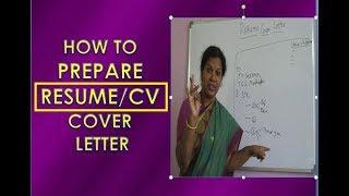 HOW TO WRITE RESUME/CV COVER LETTER