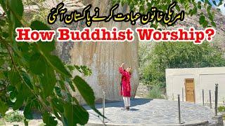 How buddhist worship | Budha rock Skardu | Rock carving | American tourist