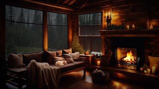 Tranquil Cozy Cabin: Rain & Fireplace Ambience for Ultimate Relaxation and Sleep