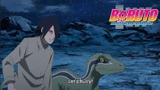 Sasuke finds the real enemy, Sasuke and Meno fights dinosaurs,Sasuke saves sakura || Boruto EP 286