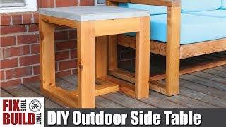 DIY Outdoor Side Table with Concrete Top (2x4 Challenge) | How to Build