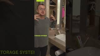 How to make a hidden storage system in the bathroom?