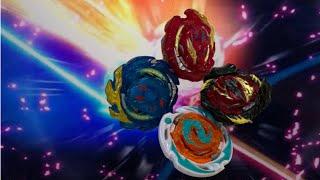 Twister Pandora + Divine Belfyre vs Stellar Hyperion + Komet Helios! Tag Team Beyblade Quadstrike!