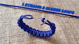 1 Strand 2 Closed Loops Cobra Weave Nautical Style Paracord Survival Bracelet Tutorial