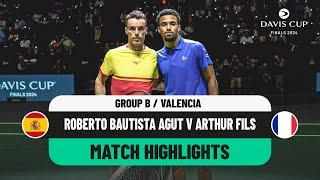 Roberto Bautista Agut v Arthur Fils | Spain v France Davis Cup 2024 Finals Group Stage