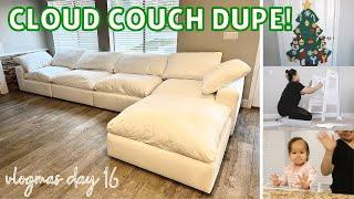 VLOGMAS 2021 DAY 16: Couch Delivery Day! (RH Cloud Dupe) + Toddler Kitchen Tower Assembly