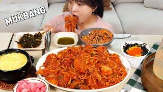 먹방 :)아구 가득 순살 아구찜에 남은 양념에 날치알 비빔밥까지~ #mukbang