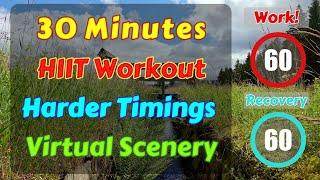 New 30 Minute HIIT Workout for Treadmill, Elliptical, Workout at Home - 4k POV Virtual Scenery