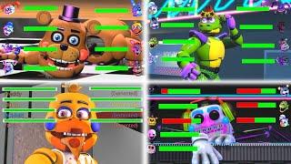 Top 10 BEST Five Nights at Freddy's vs FIGHT Animations WITH Healthbars