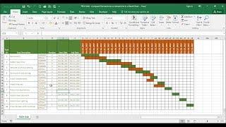 TECH-018 - Compare Estimated Time vs Actual Time in a Time Line (Gantt Chart) in Excel