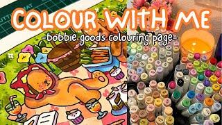 ART VLOG️️ Colour With Me | Bobbie Goods spring colouring page, using ohuhu alcohol based markers