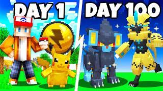 I Spent 100 DAYS as a ELECTRIC TRAINER in Pokémon Minecraft Against my Rival! (Duos Cobblemon)