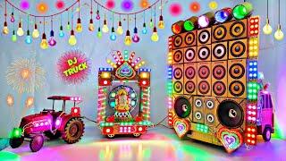 DIY Mini Eicher Dj Truck Navratri Durga Pooja Dj Gauri Ganesh Murti Visarjan Dj Light Decoration