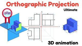 Mastering Orthographic Projections: Isometric View to 2D Drawing | Engineering Drawing Tutorial