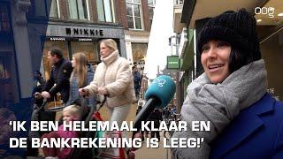 Drukte in de Groningse binnenstad op de dag voor kerst