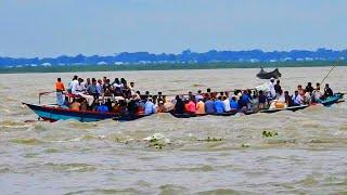 চাঁদপুর মোহনায় প্রবল স্রোতের কবলে অতিরিক্ত যাত্রীবোঝাই ট্রলার | strong river currents | waves