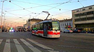 Trams in Brno, Czech - November 2022