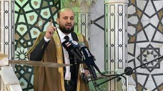 Syria's new transitional PM Mohammad al-Bashir addresses crowd at Umayyad Mosque | AFP