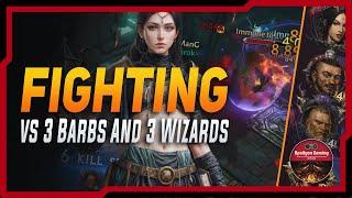 Fighting Vs 3 Barbarian And 3 Wizards - To Much FUN - Diablo Immortal