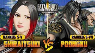 Fatal Fury: CotW  SHIRAITSUKI (Mai) Vs POONGKU (Gato)  FATAL FURY CotW High Level Gameplay!