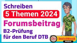 Forumsbeitrag | Schreiben | B2 Prüfung Beruf | Neue Themen 2024