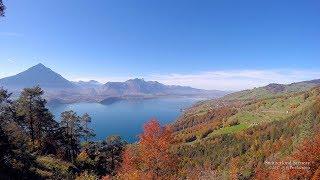 4K Sigriswil Lake Thunersee Berner Oberland SWITZERLAND アルプス山脈