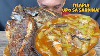 Tilapia at Ginisang UPO sa Sardinas Mukbang Asmr | Filipino Food Mukbang Philippines