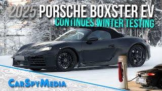 2025 Porsche 983 Boxster EV Prototype Caught Winter Testing Near The Arctic Circle