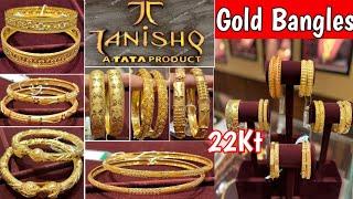 TANISHQ New & Light Wt Dayli Wear Gold Bangles  Design With Price & wt !  #tanishq