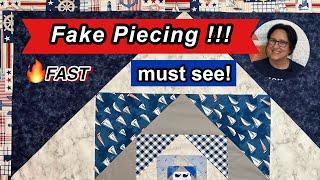 Fake Piecing A Quilt ~ Fast Faux Quilting